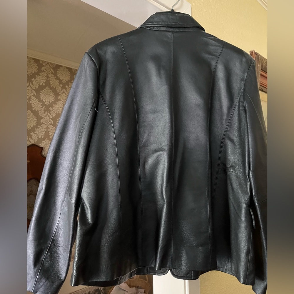 Marc Mattie Ladies Black Leather Jacket Size XL - Picture 4 of 4